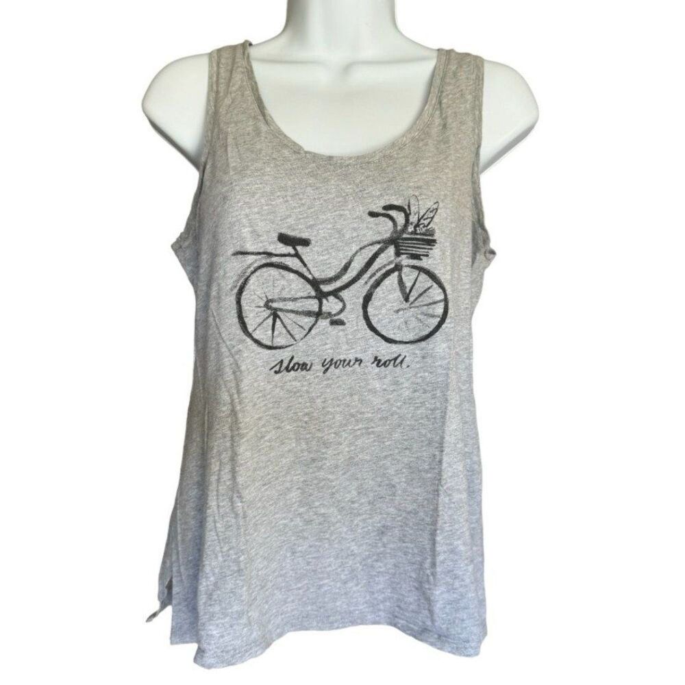Old Navy Gray Graphic Tank Top “Slow Your Roll” Size S